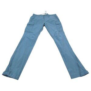PacSun Cargo Pants Mens Small Blue Stretch Craig Slim Elastic Waist Drawstring